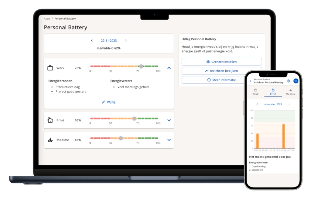 Schermafbeelding van de Personal Battery-tool