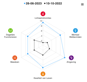 Het spinnenweb van Positieve Gezondheid met 6 dimensies